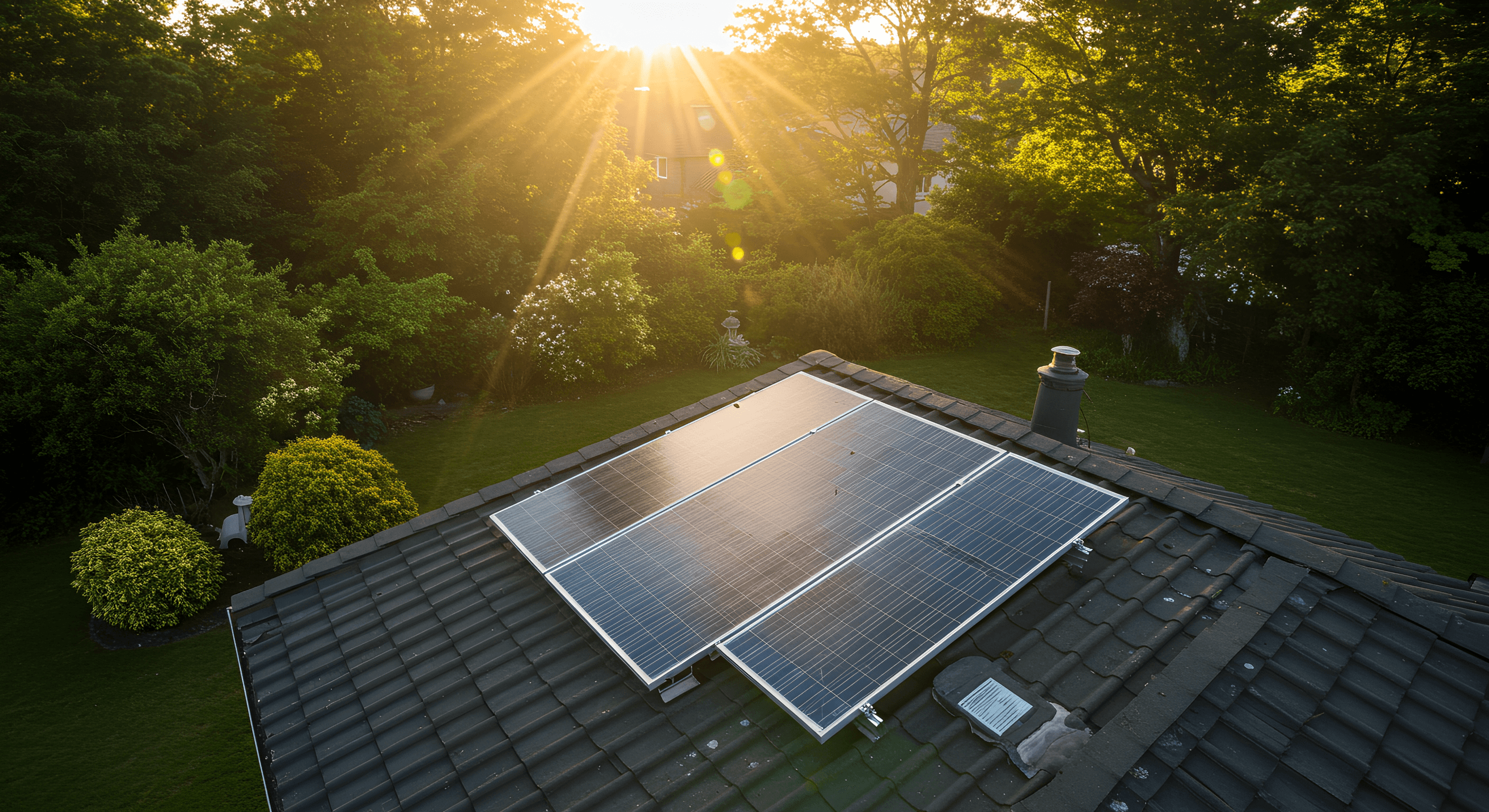 Solar panels on a roof.